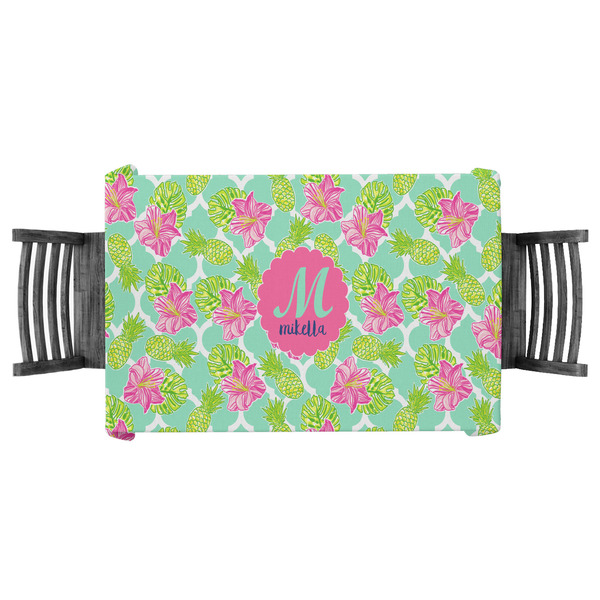 Custom Preppy Hibiscus Tablecloth - 58"x58" (Personalized)