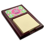 Preppy Hibiscus Red Mahogany Sticky Note Holder (Personalized)