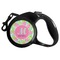 Preppy Hibiscus Retractable Dog Leash - Medium (Personalized)