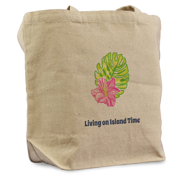 Custom Preppy Hibiscus Reusable Cotton Grocery Bag (Personalized)