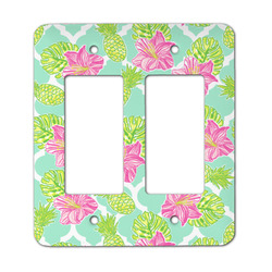 Preppy Hibiscus Rocker Style Light Switch Cover - Two Switch