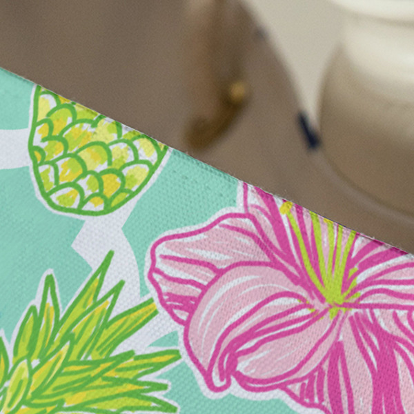 Preppy Hibiscus Large Rope Tote - Close Up View