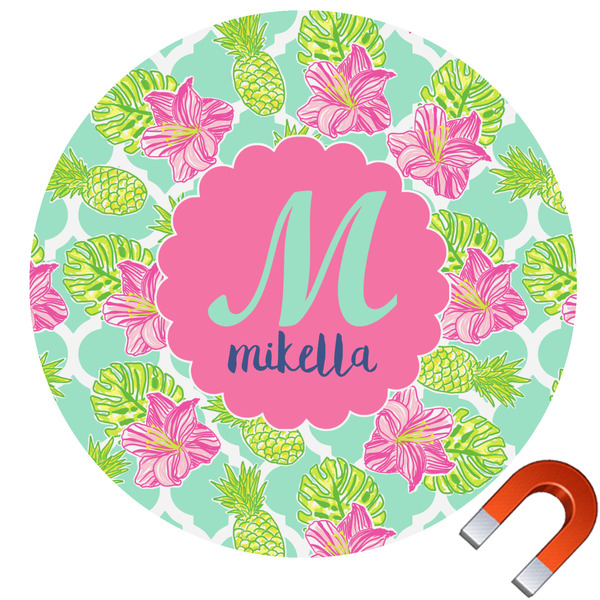 Custom Preppy Hibiscus Car Magnet (Personalized)