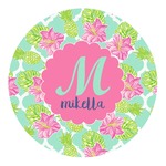 Preppy Hibiscus Round Decal (Personalized)