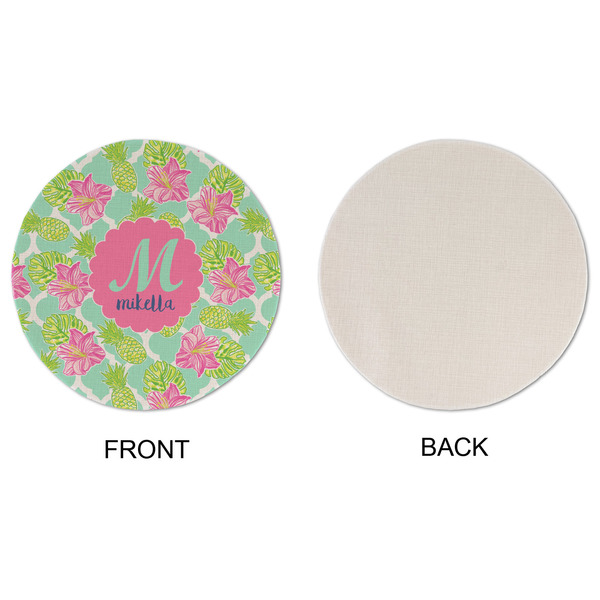 Preppy Hibiscus Round Linen Placemats - APPROVAL (single sided)
