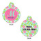 Preppy Hibiscus Round Pet Tag - Front & Back