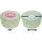 Preppy Hibiscus Round Pouf Ottoman (Top and Bottom)