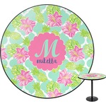 Preppy Hibiscus Round Table (Personalized)