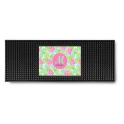 Preppy Hibiscus Rubber Bar Mat (Personalized)