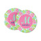 Preppy Hibiscus Sandstone Car Coasters - Set of 2 (Personalized)