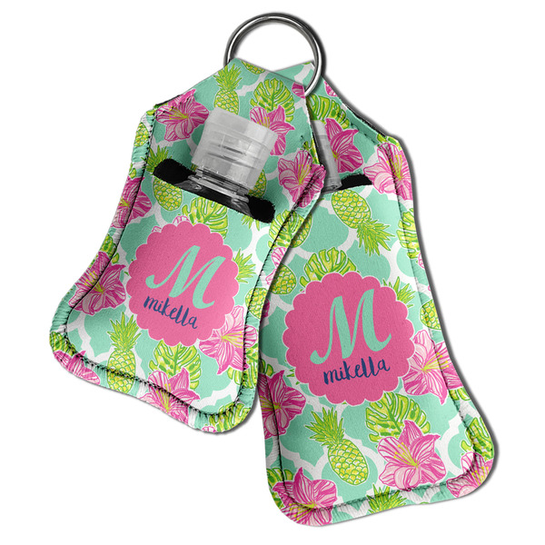 Preppy Hibiscus Sanitizer Holder Keychain - Both in Case (PARENT)