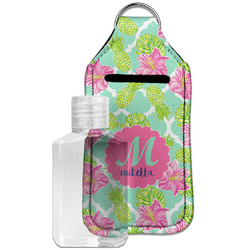 Preppy Hibiscus Hand Sanitizer & Keychain Holder - Large (Personalized)