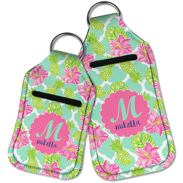 Preppy Hibiscus Sanitizer Holder Keychain - Parent Main