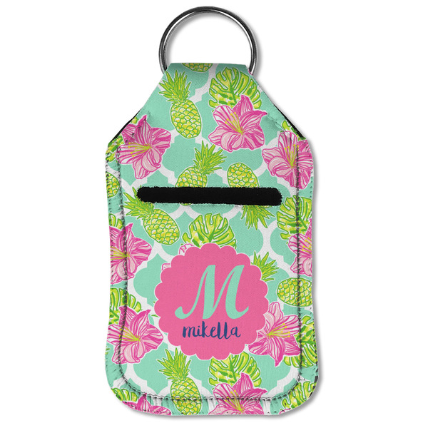 Preppy Hibiscus Sanitizer Holder Keychain - Small (Front Flat)
