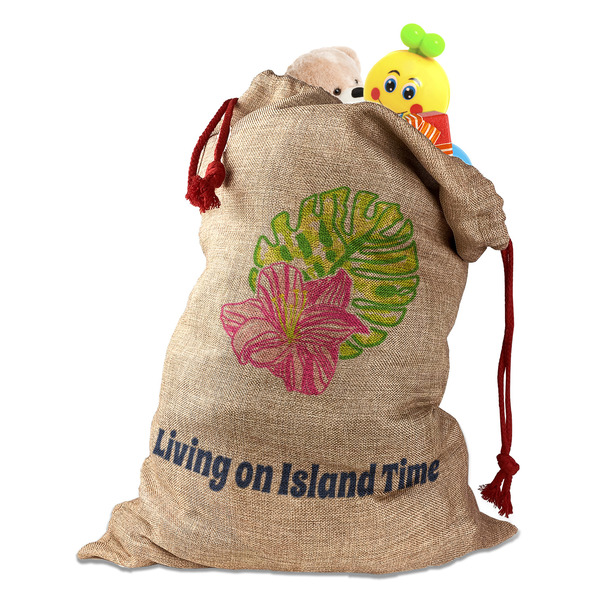 Custom Preppy Hibiscus Santa Sack (Personalized)