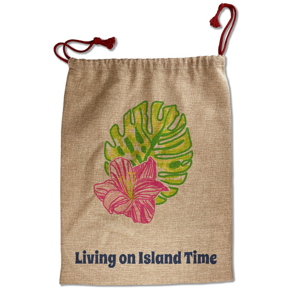 Preppy Hibiscus Santa Bag - Front