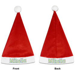Preppy Hibiscus Santa Hat - Front & Back (Personalized)
