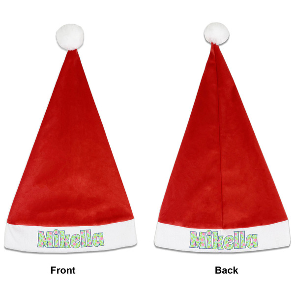 Custom Preppy Hibiscus Santa Hat - Front & Back (Personalized)