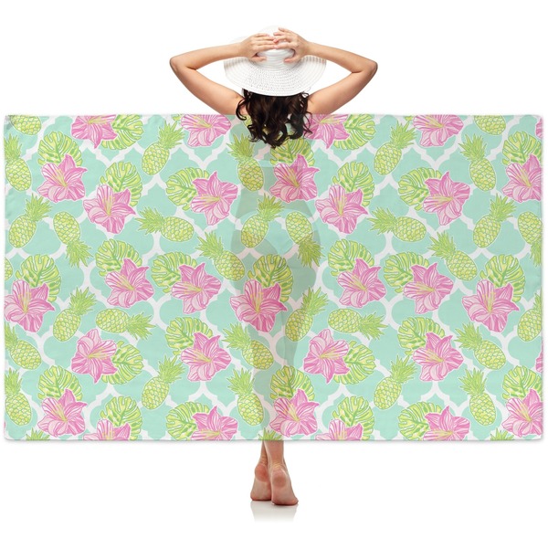 Custom Preppy Hibiscus Sheer Sarong