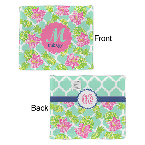 Preppy Hibiscus Security Blanket - Front & Back View