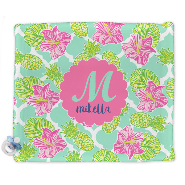 Custom Preppy Hibiscus Security Blankets - Double Sided (Personalized)