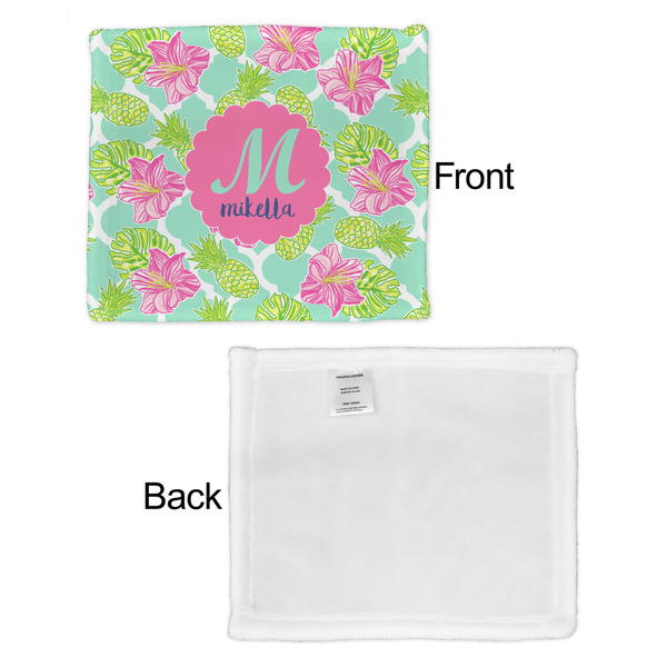 Preppy Hibiscus Security Blanket - Front & White Back View