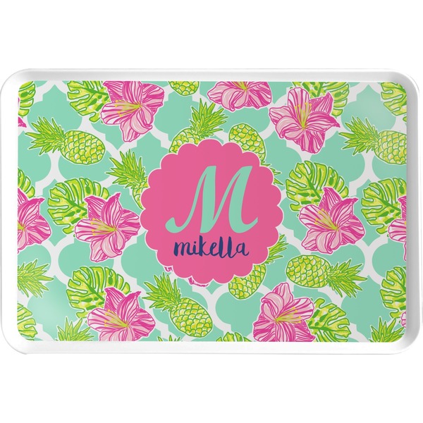 Custom Preppy Hibiscus Serving Tray (Personalized)