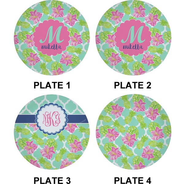 Preppy Hibiscus Set of Appetizer / Dessert Plates (Approval)
