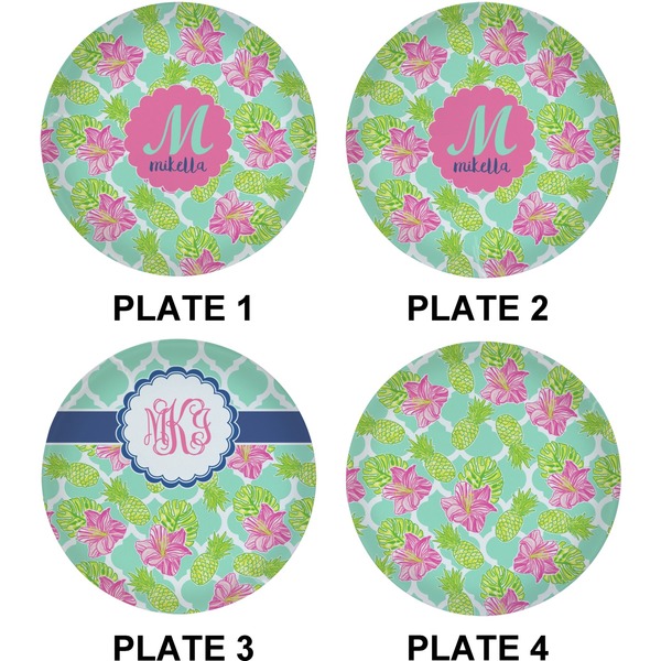 Preppy Hibiscus Set of Lunch / Dinner Plates (Approval)