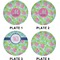 Preppy Hibiscus Set of Lunch / Dinner Plates (Approval)