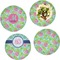 Preppy Hibiscus Set of 4 Glass Lunch / Dinner Plate 10" (Personalized)