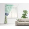 Preppy Hibiscus Sheer Curtain With Window and Rod - in Room Matching Pillow