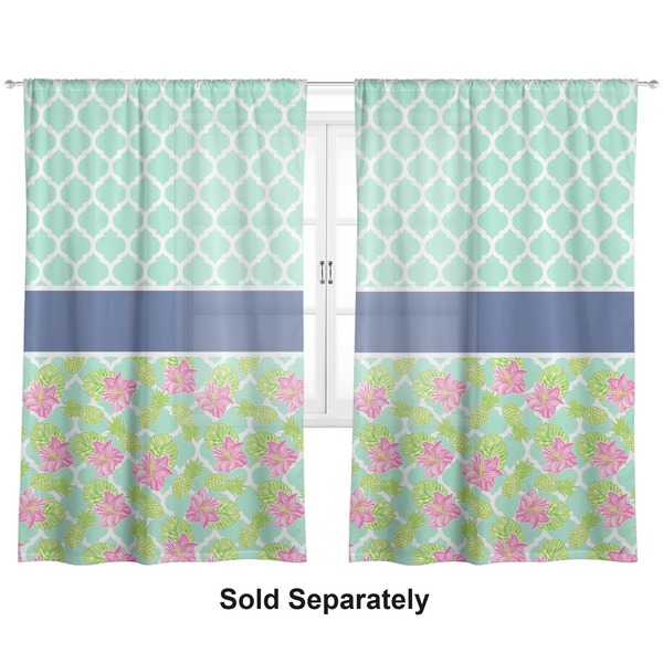 Preppy Hibiscus Sheer Curtains