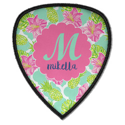 Preppy Hibiscus Iron on Shield Patch A w/ Name and Initial