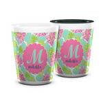Preppy Hibiscus Ceramic Shot Glass - 1.5 oz (Personalized)