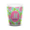 Preppy Hibiscus Ceramic Shot Glass - 1.5 oz - White - Set of 4 (Personalized)