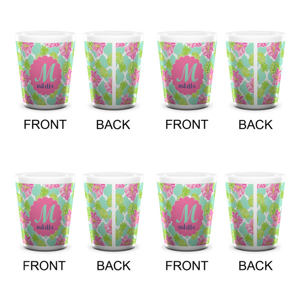 Preppy Hibiscus Shot Glass - White - Set of 4 - APPROVAL