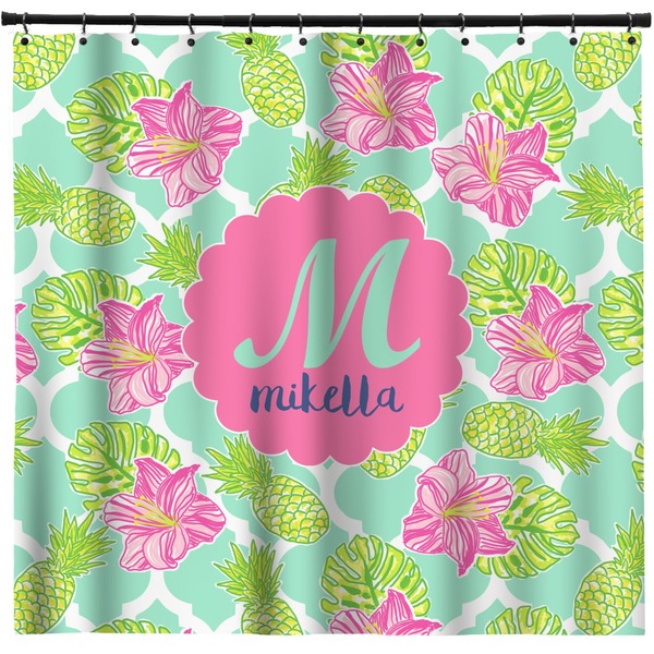 Custom Preppy Hibiscus Shower Curtain - Custom Size (Personalized)