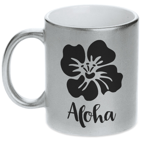 Preppy Hibiscus Silver Mug - Main