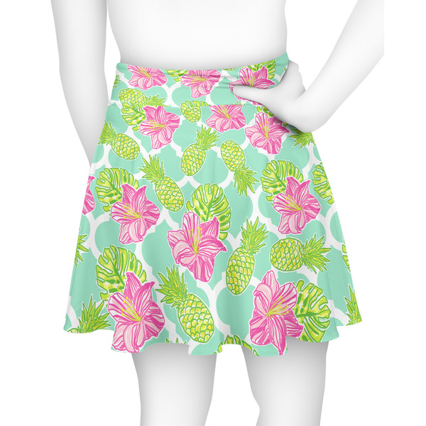 Preppy Hibiscus Skater Skirt - Back