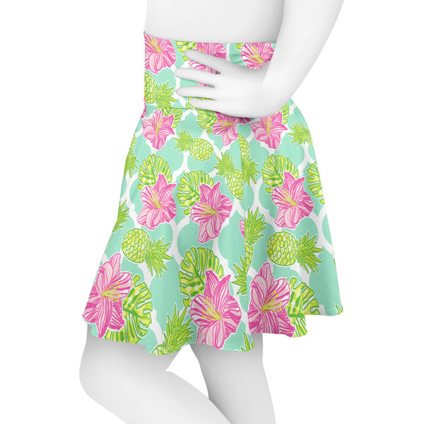 Preppy Hibiscus Skater Skirt - Side