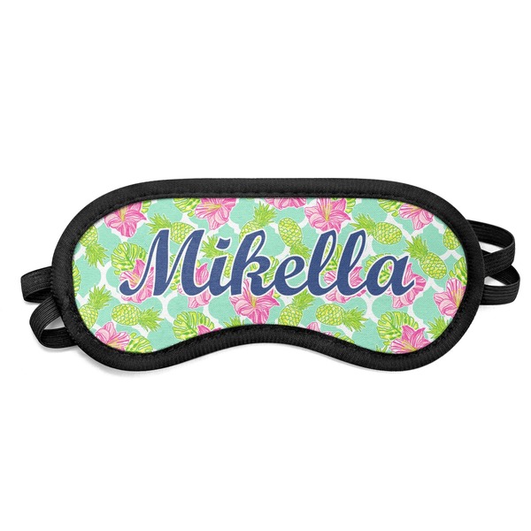 Custom Preppy Hibiscus Sleeping Eye Mask - Small (Personalized)