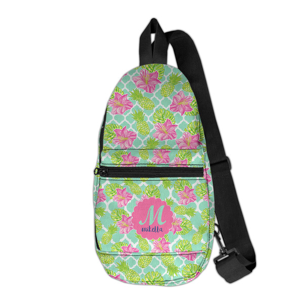 Custom Preppy Hibiscus Sling Bag (Personalized)