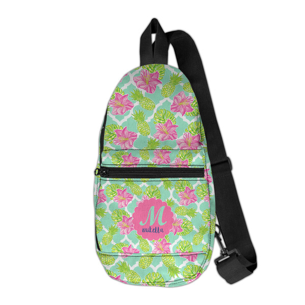 Custom Preppy Hibiscus Sling Bag (Personalized)