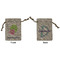 Preppy Hibiscus Small Burlap Gift Bag - Front & Back (Personalized)