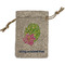 Preppy Hibiscus Small Burlap Gift Bag - Front