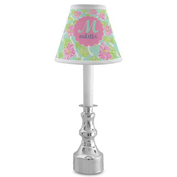 Preppy Hibiscus Small Chandelier Lamp - LIFESTYLE (on candle stick)