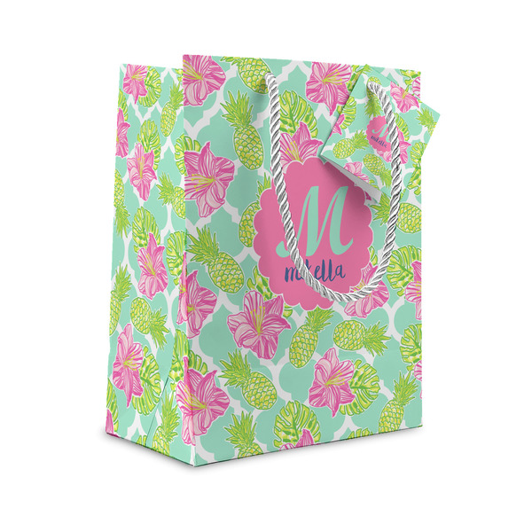 Custom Preppy Hibiscus Small Gift Bag (Personalized)