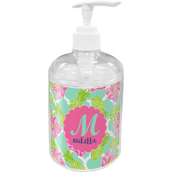 Preppy Hibiscus Acrylic Soap & Lotion Bottle (Personalized)