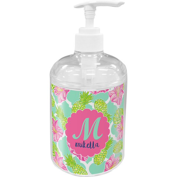 Preppy Hibiscus Soap / Lotion Dispenser (Personalized)